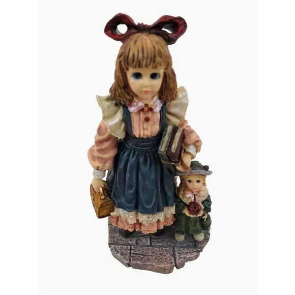 Vintage The Dollstone Collection Yesterdays Child Figurine First Day Of School - Picture 2 of 10